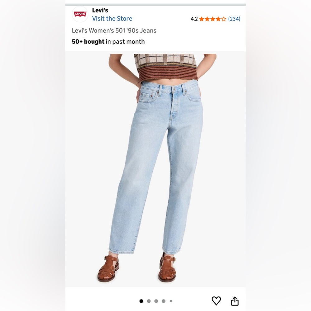 Women’s Levi’s 501 90’s Jeans - color: Ever Afternoon.